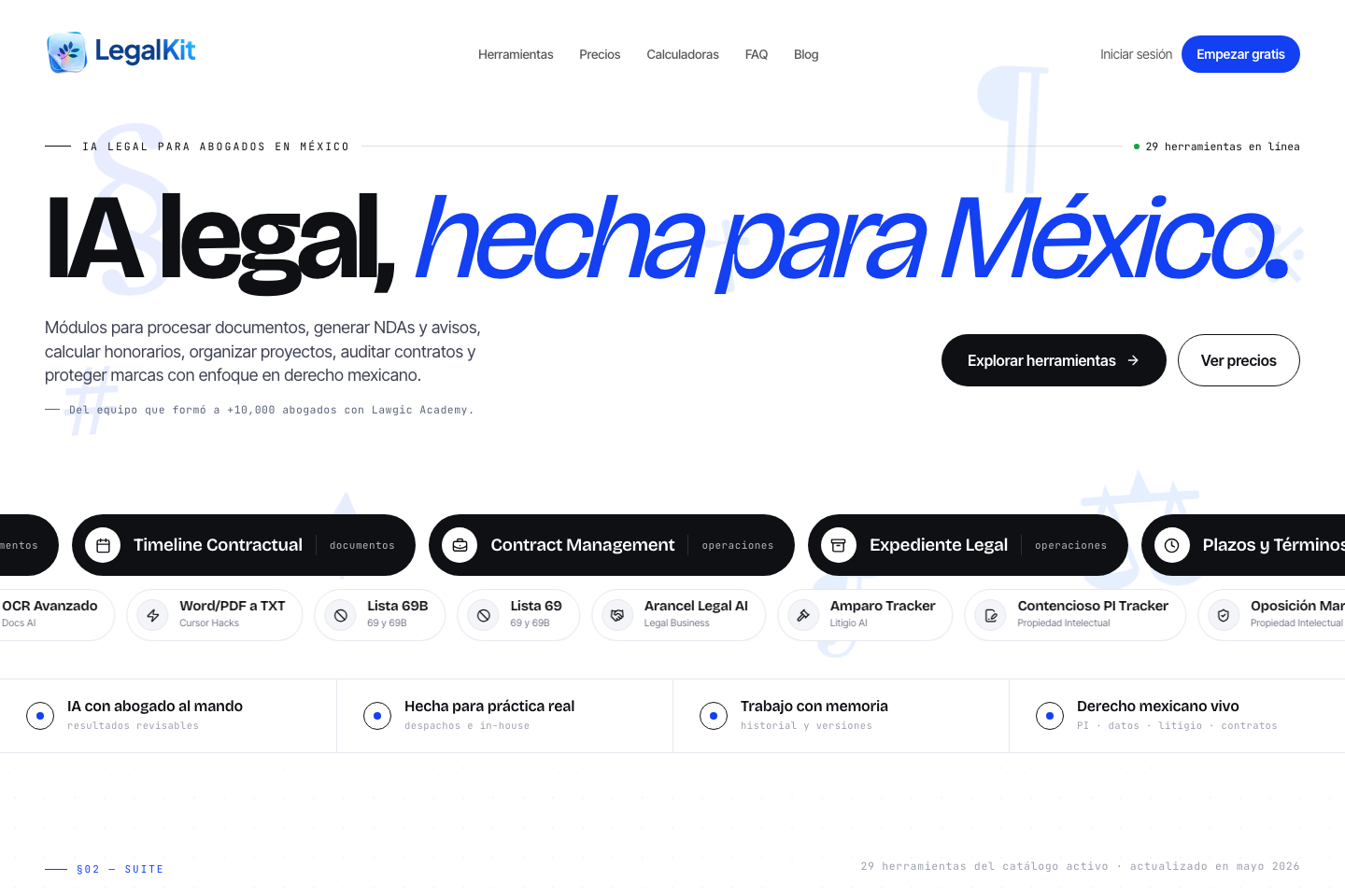Vista de Legalkit